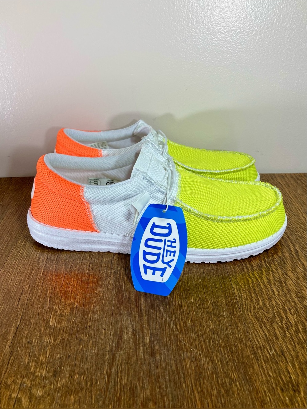 Hey Dude Wally Neon Slip-On Shoe Men’s Size 13 Lime/Punch